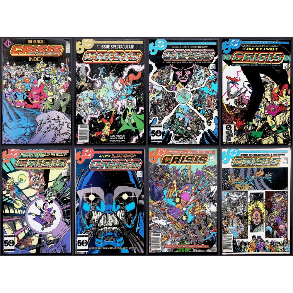 Crisis on Infinite‎ Earths Comic Book Lot #1-4, 6, 11, 12 Index Newsstand